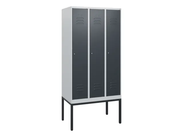 locker,HxBxD 1950x900x500mm,3vak,vak B 300mm,cil.-slot,voetonderstel