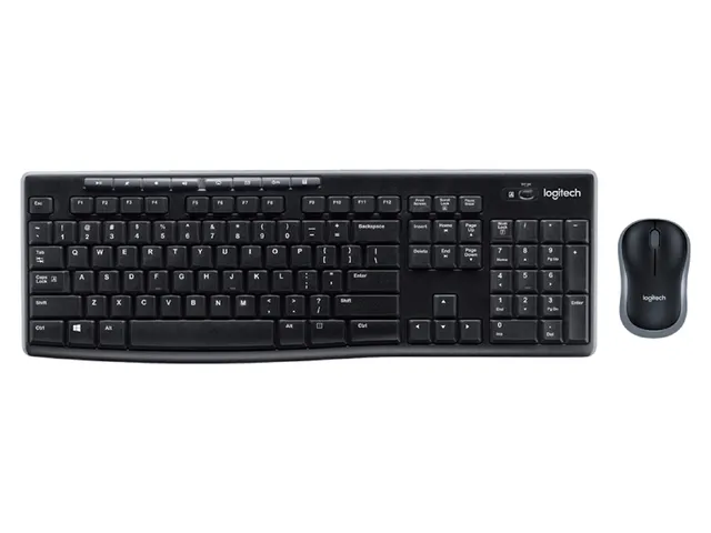 Logitech Draadloos Toetsenbord MK270 QWERTY + Compacte muis Zwart