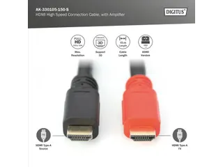 HDMI High Speed-aansluitkabel Type A m/amp. St/St 15m Full HD - 3