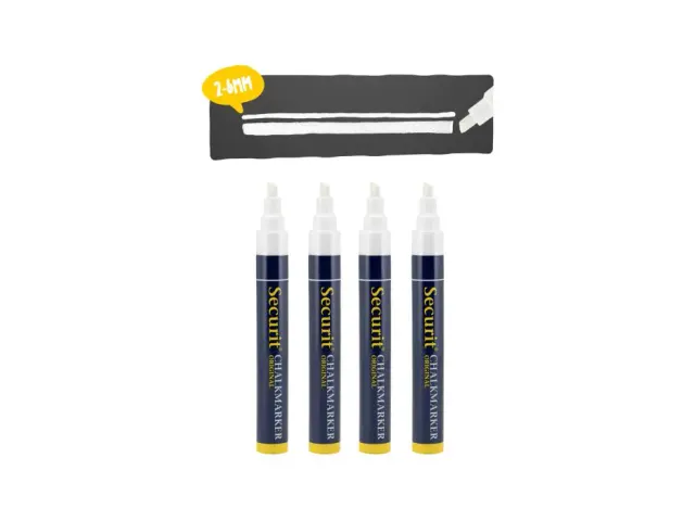 Krijtstift Securit Sma-510 Schuin 2-6mm Wit 4 Stuks