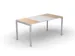 Bureau 750x1400x800mm hêtre/blanc 4 pieds blanc