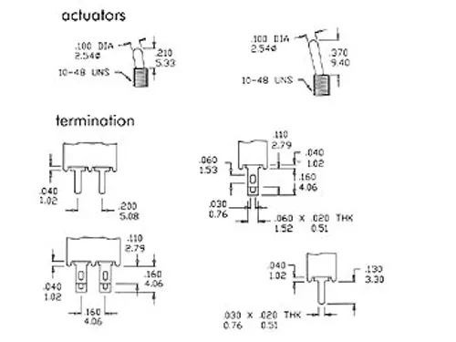 Verticale Subminiatuur Tuimelschakelaar Dpdt On-on Pcb/geen schroefdr.