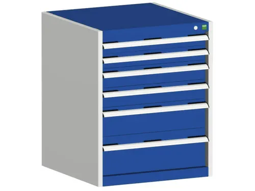 ladekast HxBxD 800x650x650mm 6laden romp RAL7035 front RAL5010