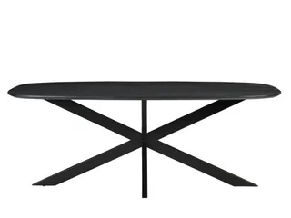Vergadertafel Harper Deens Ovaal 200x100cm Zwart blad met Spinpoot - 3