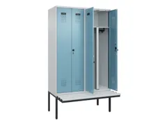 PBM-locker met bank,HxBxD 2120x1200x815mm,4vak,vak B 300mm