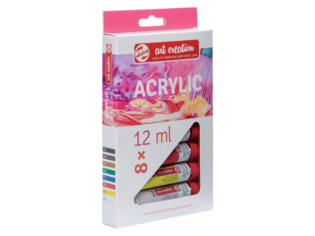 Acrylverf Talens Art Creation met stappenplan 12ml set à 8 kleuren