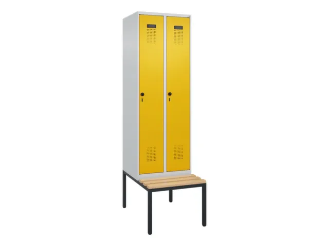 armoire vestiaire avec banc noir et blanc,HxlxP 2120x600x815mm