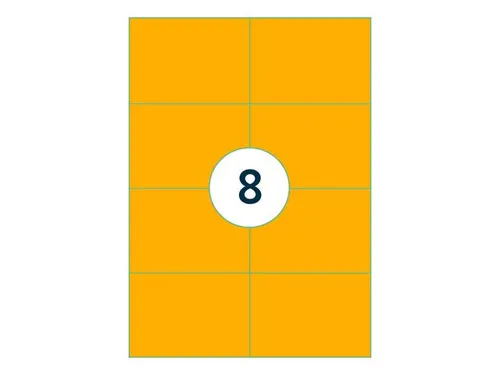 Gekleurde Etiketten 105x74mm Fluor Oranje 42420