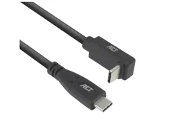Kabel ACT USB-C standaard naar USB-C hoek boven/beneden 10Gbps 1m