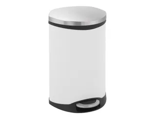 Pedaalemmer Shell Bin 18 Liter Wit Mat RVS - 1