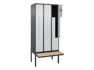 Z-garderobekast,HxBxD 2120x900x815mm,6vak,vak B 300mm,cil.-slot - 2