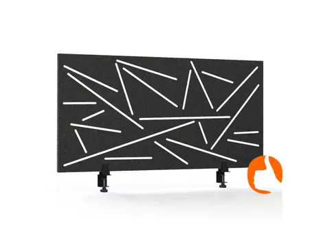 Akoestisch Bureaupaneel met patroon uitsnede 60x120cm Zwart