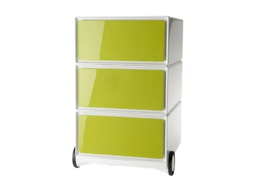 mobiel ladeblok,HxBxD 642x390x436mm,3lade(n),romp wit,front groen