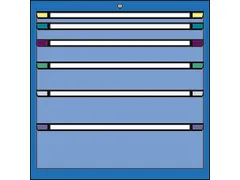 ladekast,HxBxD 800x1205x695mm,6lade(n),cil.-slot,RAL7035,front RAL7035