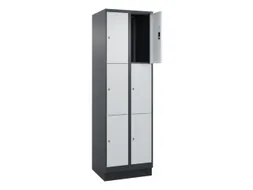 lockerkast,HxBxD 1950x600x500mm,2x3vakken,vak B 300mm,cil.-slot,sokkel