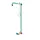 plens-/oogdouche,m. 2sproeikoppen vast,RVS/messing,groen,wandmontage