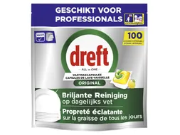 Vaatwastabletten Dreft All-in-1 professional lemon 100 stuks