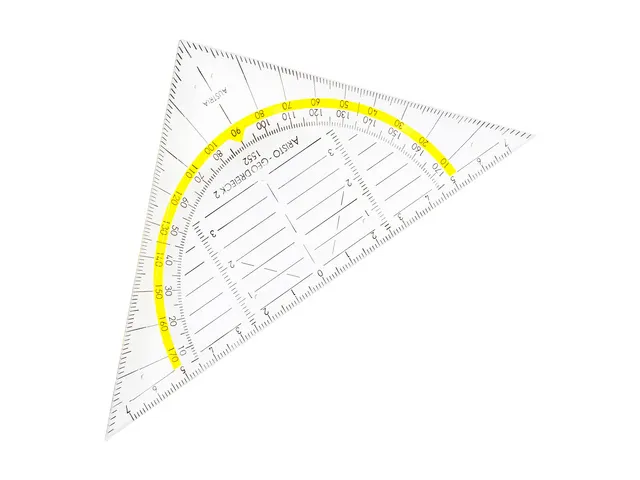 Equerre Géométrique 1552 160mm Tranparent Avec Bande Jaune
