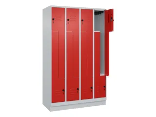 Z-garderobekast,HxBxD 1950x1200x500mm,vak B 150/300mm,draaigrendel - 2