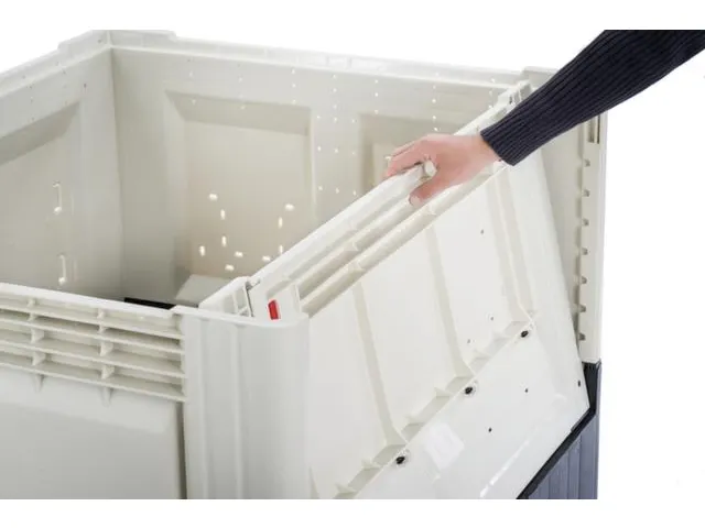 Palletbox,HxLxB 800x1200x1000mm,720l,PE,zwart/ivoorkleurig