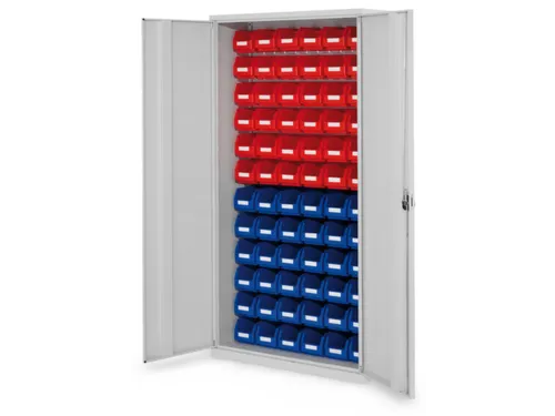 kast met sleufplaat m. bakken,HxBxD 1950x1000x410mm,72bakken PE