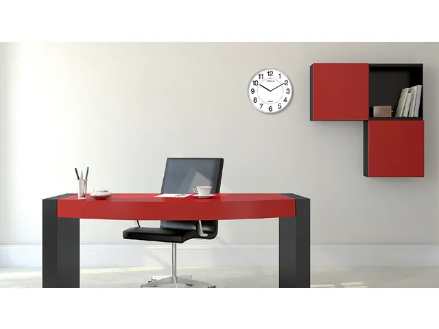 Wandklok Unilux Aria Ø30,5cm zilvergrijs/wit cijferaanduiding