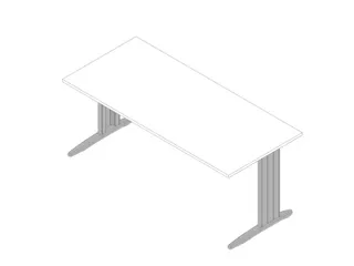 bureau,HxBxD 730x1800x800mm,blad wit,C-voet aluminium - 1