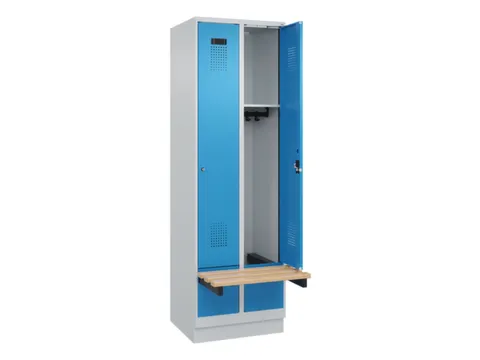 locker met bank,HxBxD 1950x600x815mm,2vak,vak B 300mm,cilinderslot