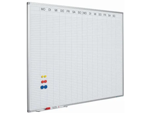 Planbord 90x120cm Softline profiel 8mm Dubbele week DU met dagenstrook