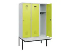 locker met bank,HxBxD 1950x1200x815mm,3vak,vak B 400mm,cilinderslot