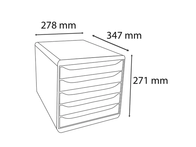 Module de classement Big Box Plus 5 tiroirs Office - Gris lumière