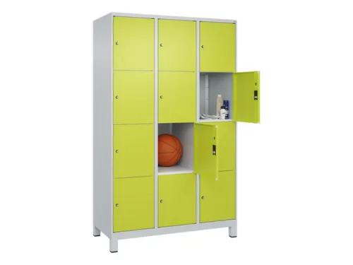lockerkast,HxBxD 1950x1200x500mm,3x4vakken,vak B 400mm,cil.-slot