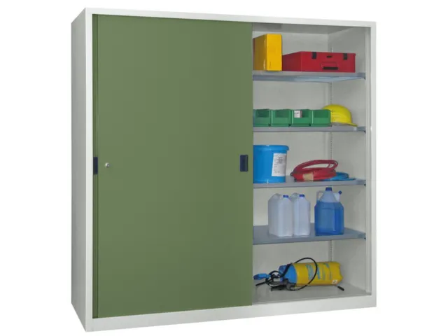 schuifdeurkast,HxBxD 1950x2000x400mm,RAL7035,front RAL6011