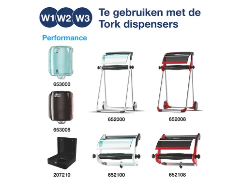 Reinigingsdoek Tork Industrial W1/2/3 nonwoven 390vel grijs 520337