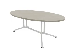 vergadertafel,HxBxD 740x2400x1100mm,ovaal,V-vormonderstel wit - 1