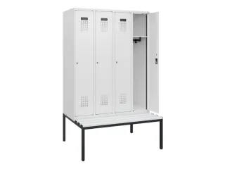 locker met bank,HxBxD 1950x1200x815mm,4vak,vak B 300mm,cilinderslot - 1