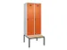 locker met bank,voor scheiding van kleding,HxBxD 2120x800x815mm,2vak