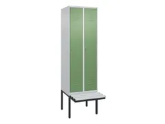 locker met bank,HxBxD 2120x600x815mm,2vak,vak B 300mm,cil.-slot