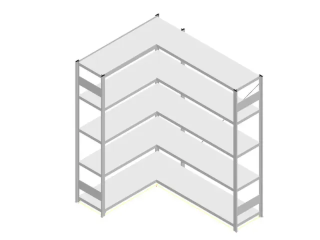 Rayonnage D'angle Hxlxp 2000X1360/1415X435Mm Charge Maxi/élément 900