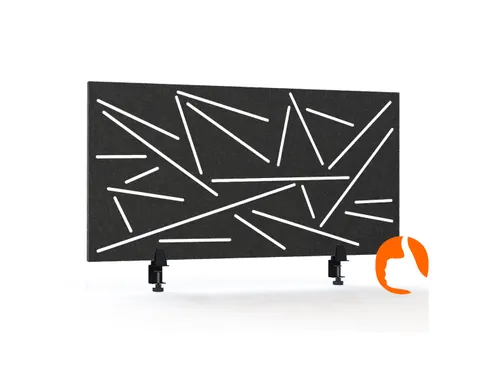 Akoestisch Bureaupaneel met patroon uitsnede 60x120cm Zwart