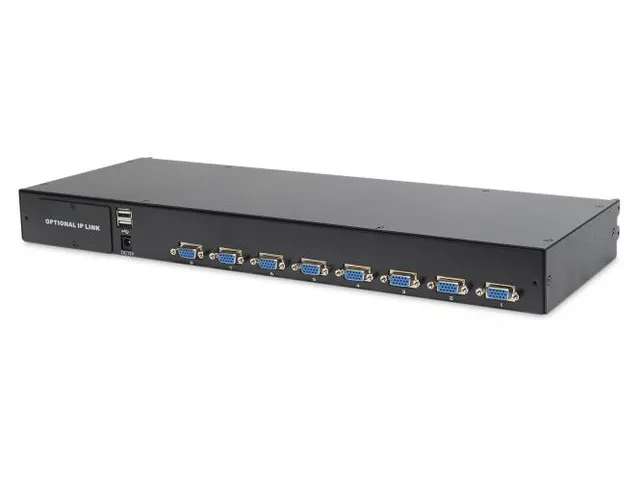 17 inch LCD KVM-console 8-poorts VGA Frans Toetsenbord Zwart
