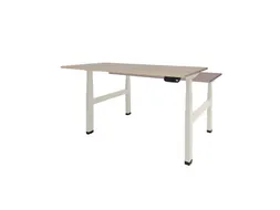 Dextro Plus Duo Zit-sta Bureau Elektrisch 120x80 Robson Eiken 25mm Wit