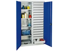 Draaideurkast Hxbxd 1800x1000x500mm 16laden 4legborden Ral5010