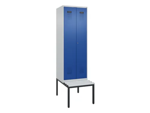 PBM-locker met bank,HxBxD 2120x600x815mm,2vak,vak B 300mm