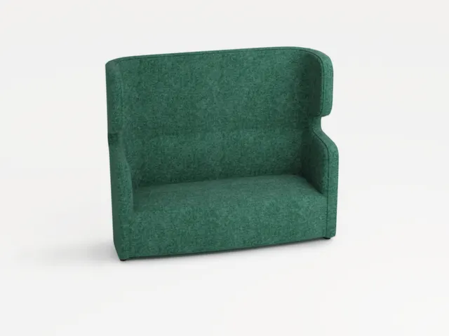 canapé,2 sièges,insonorisant,tissu turquoise,HxlxP 1330x1570x760mm
