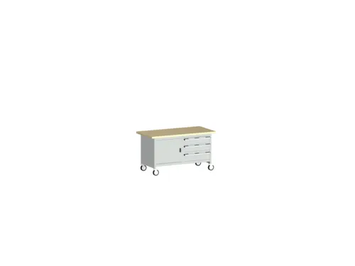 werkbank,verrijdbaar,HxBxD 840x1500x750mm,beukenblad,draagverm. 1200kg