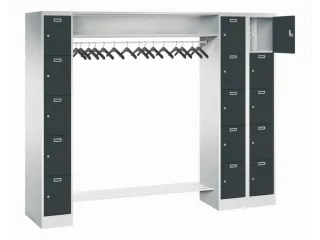 personeelsgarderobe cil.slot 1950x2250x500mm 3x5 vakken 300mm RAL7016 - 1