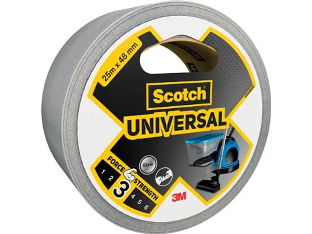 ducttape Universal, ft 48 mm x 25 m, zilver