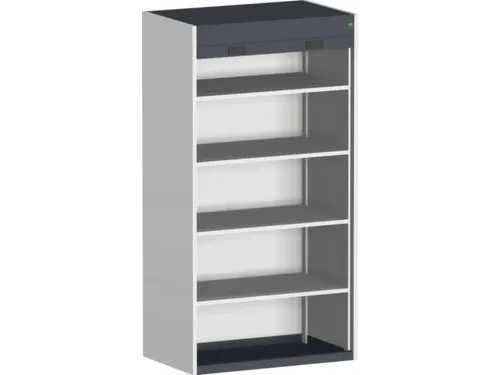 roldeurkast 2000x1050x650mm 4xStalen bodem cil.-slot RAL7035 RAL7016