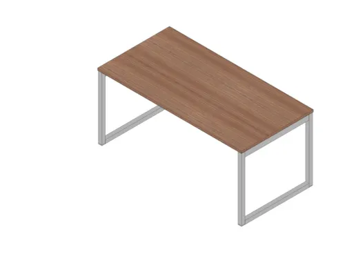 bureau,HxBxD 730x1600x800mm,blad canaletto-hout,sledeframe aluminium